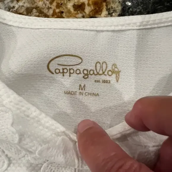 NWT Pappagallo Girls' Natural White Rosetta W/Floral Accent Shift Dress -M (7/8) - Picture 6 of 9